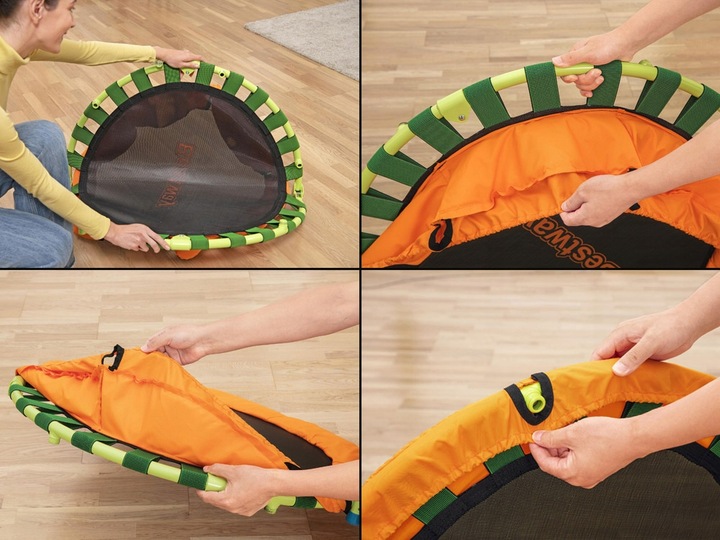 TRAMPOLINA DO SKAKANIA DLA DZIECI Z UCHWYTEM WEWNATRZ I NA ZEWNATRZ Ksztalt okragly